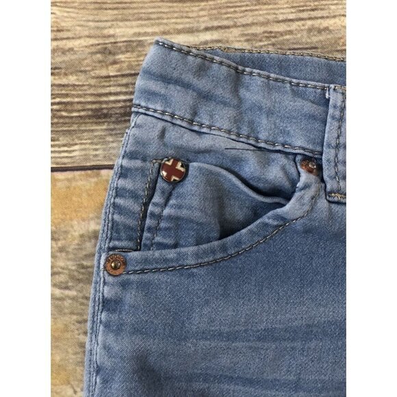 Hudson Girls Designer Blue Jean Shorts Cuffed Stretch Size 7 Casual - Adjustable - Picture 4 of 9